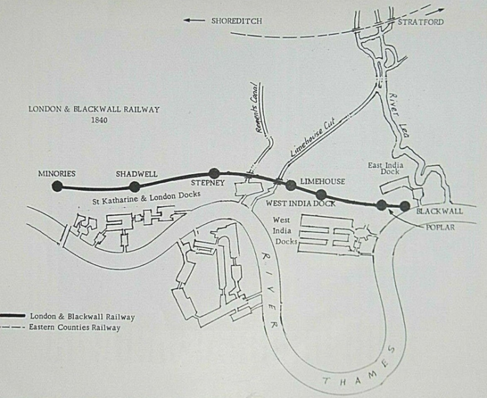 London and Blackwall Railway Map